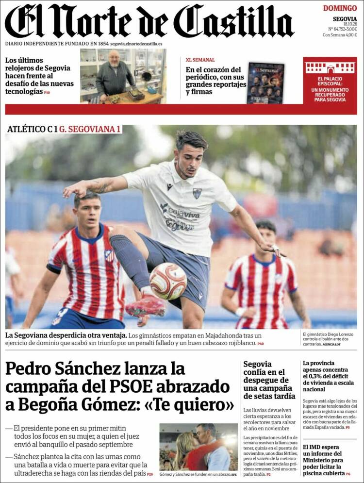Portada de Norte de Castilla - Segovia (Espa&ntilde;a)