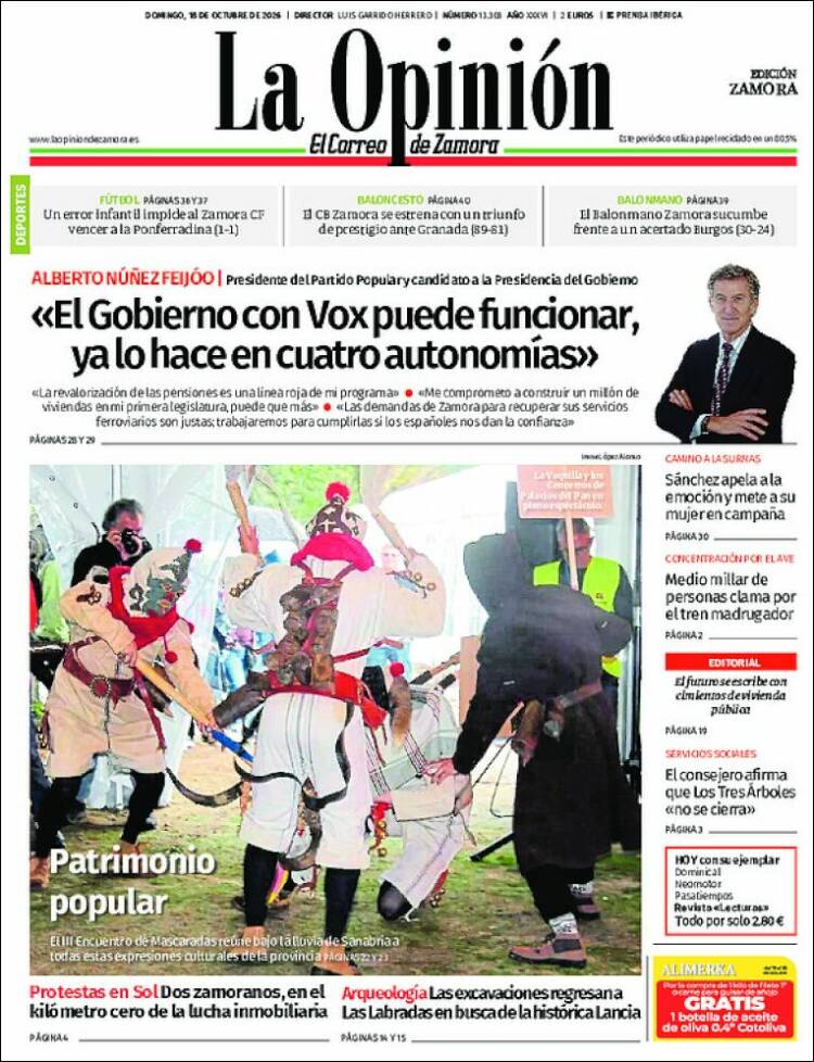 Portada de La Opinión - El Correo de Zamora (Espa&ntilde;a)