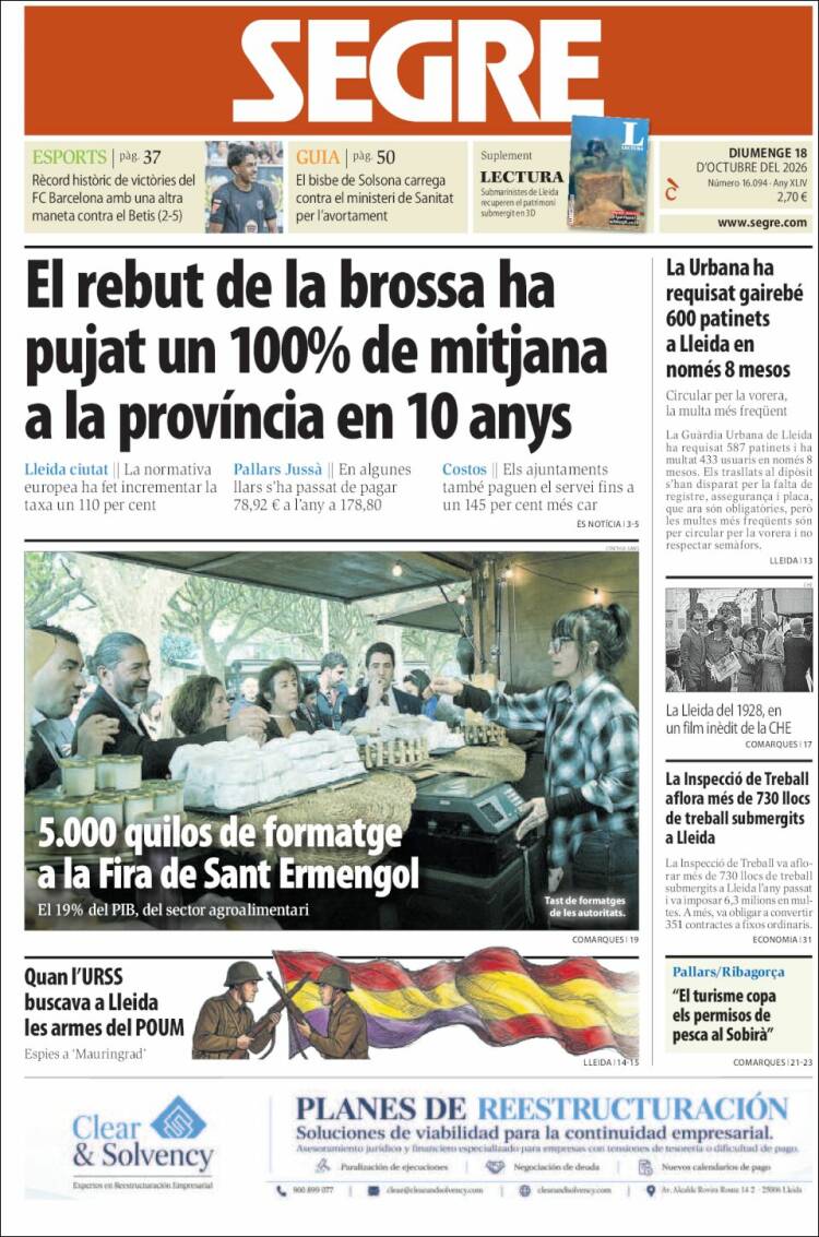 Portada de Segre (Espa&ntilde;a)