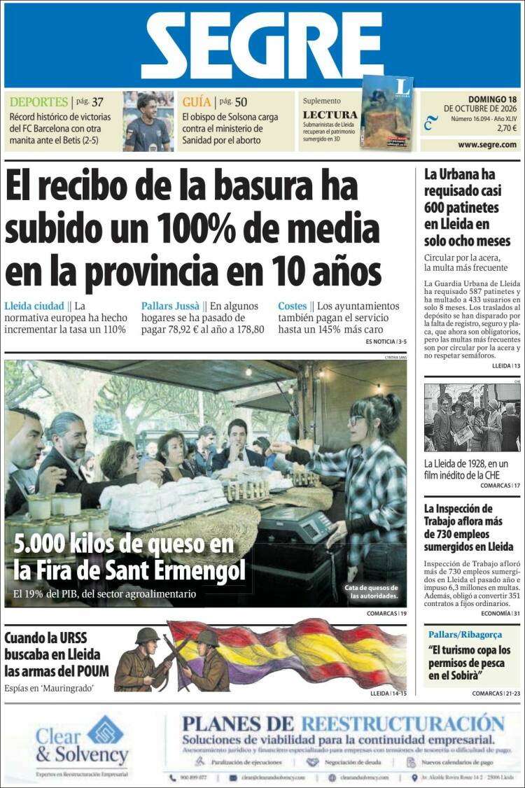 Portada de Segre  (Espa&ntilde;a)