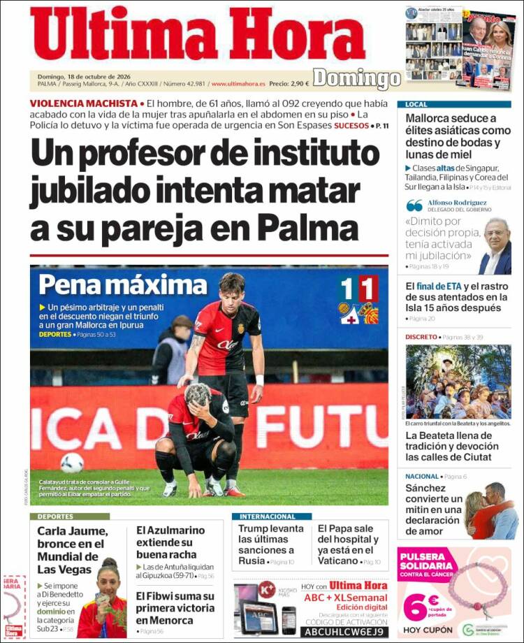 Portada de Última Hora (Espa&ntilde;a)