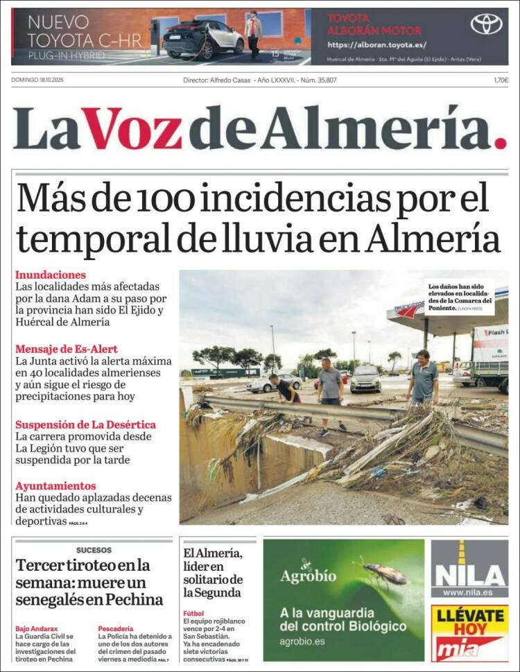 Portada de La Voz de Almería (Espa&ntilde;a)