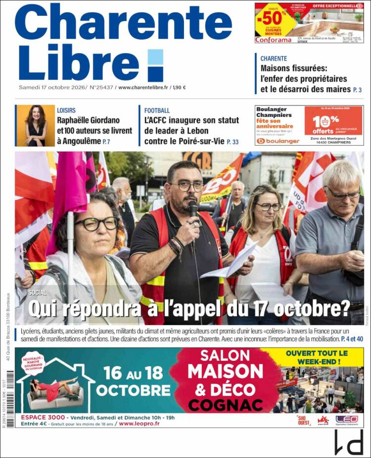 Portada de Charente Libre (Francia)