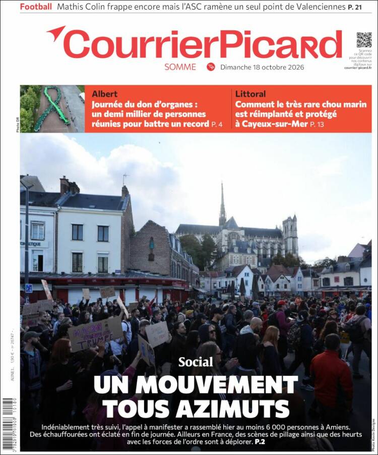 Portada de Courrier Picard (Francia)