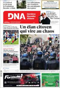 Portada de Les Dernières Nouvelles d'Alsace (Francia)