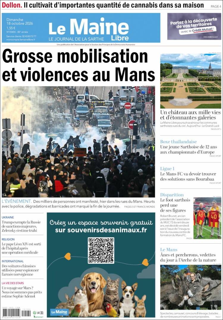 Portada de Le Maine Libre (Francia)
