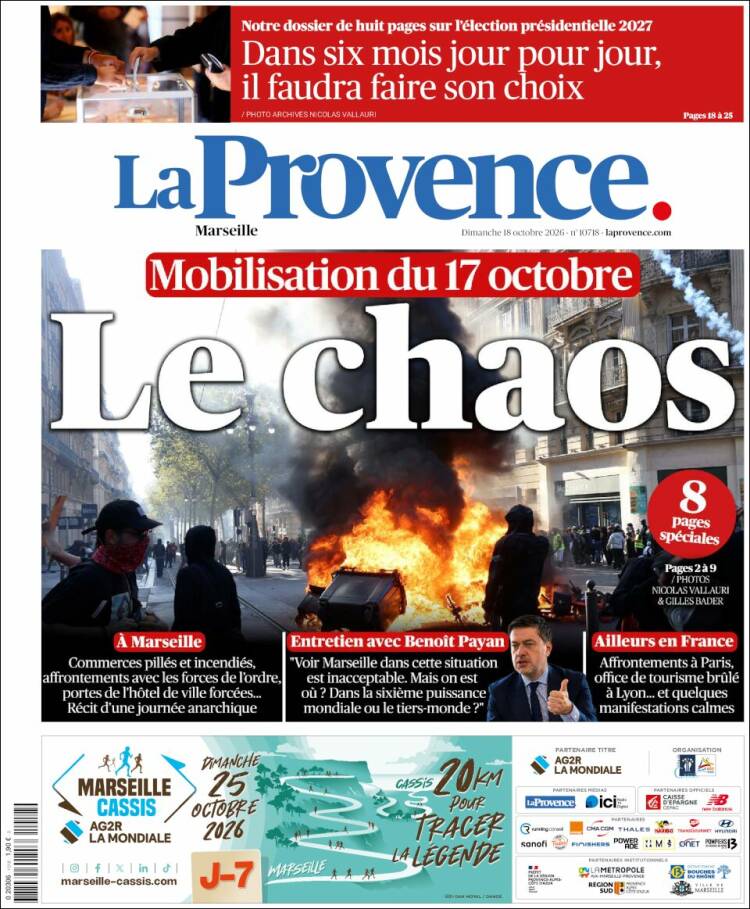 Portada de La Provence (Francia)