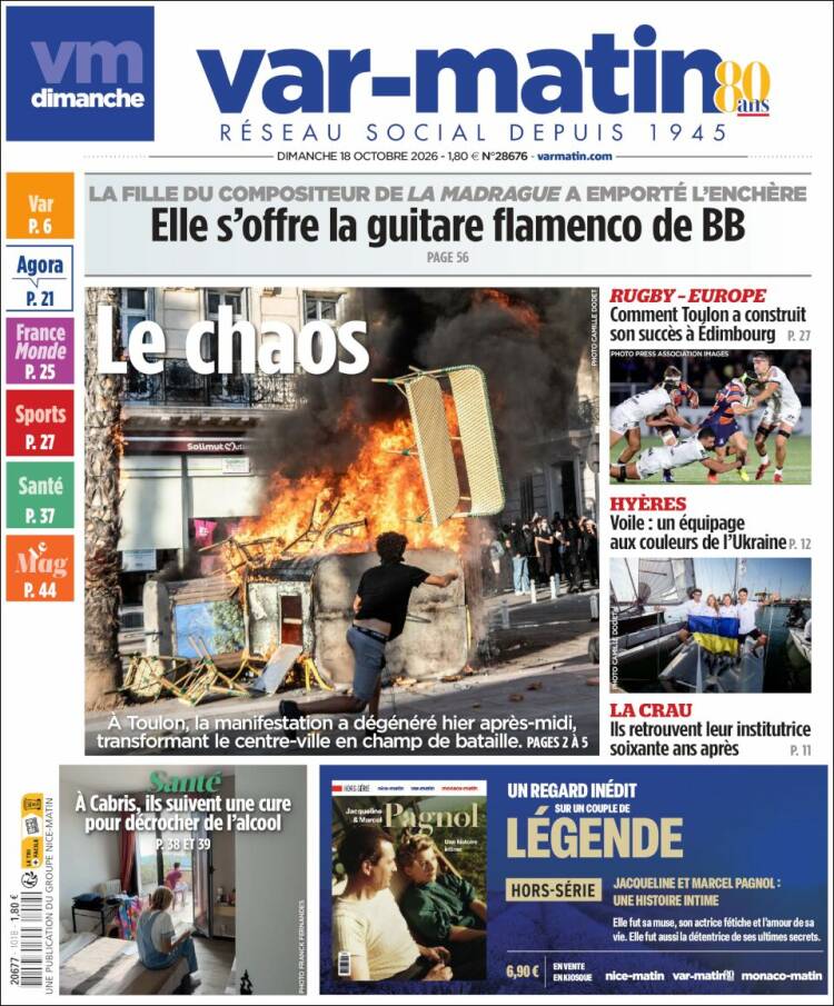 Portada de Var-Matin (Francia)