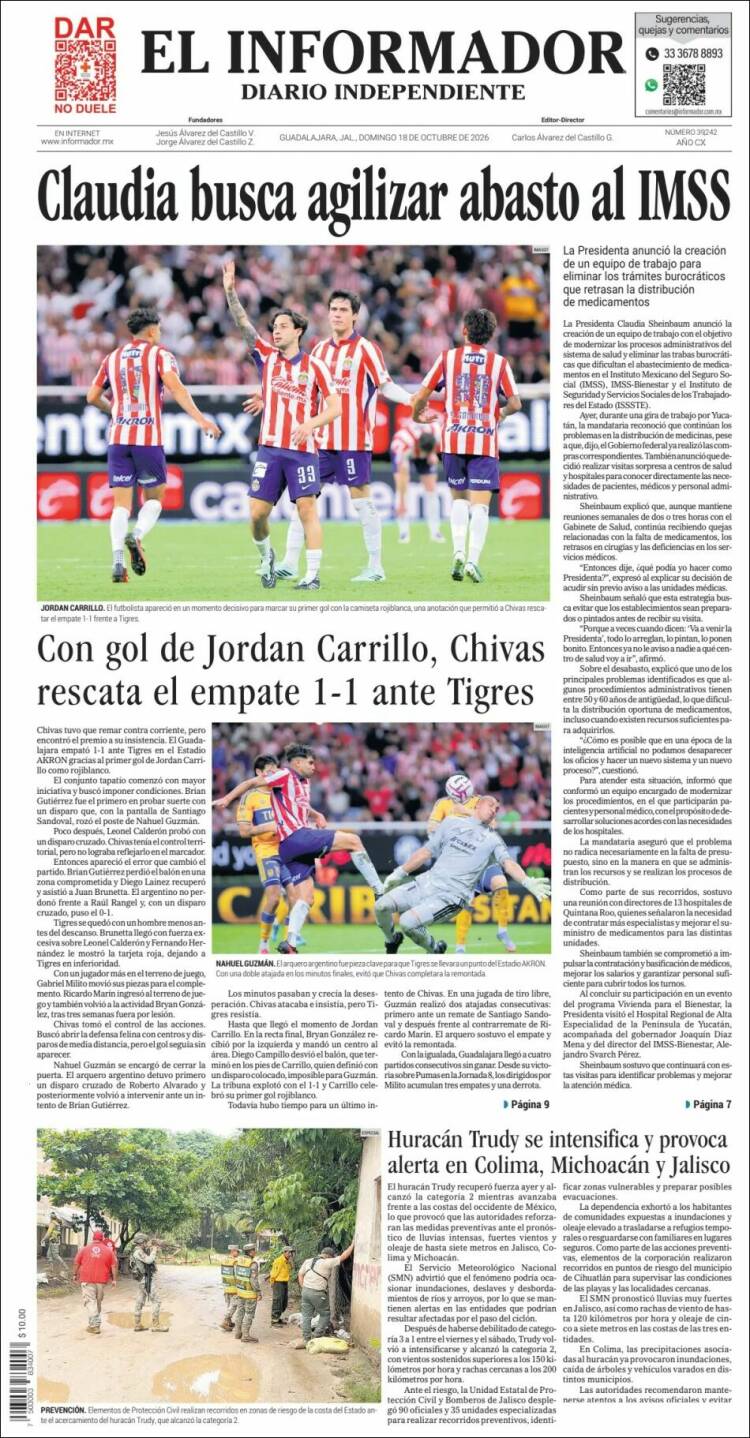 Portada de El Informador (M&eacute;xico)