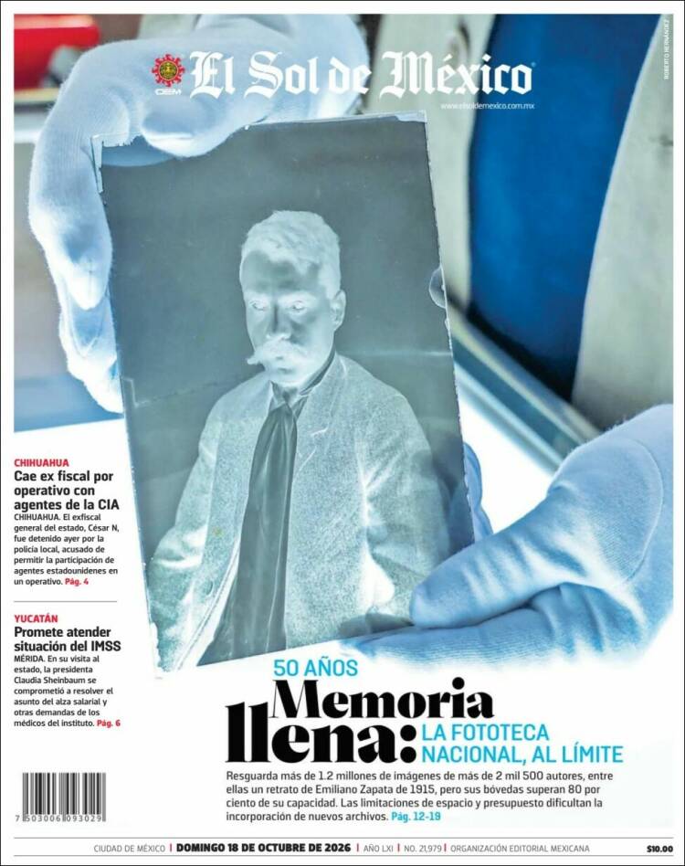 Portada de El Sol de México (M&eacute;xico)