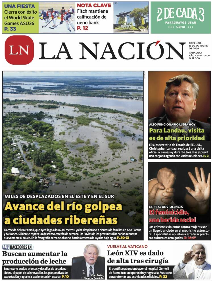 Portada de La Nación (Paraguay)
