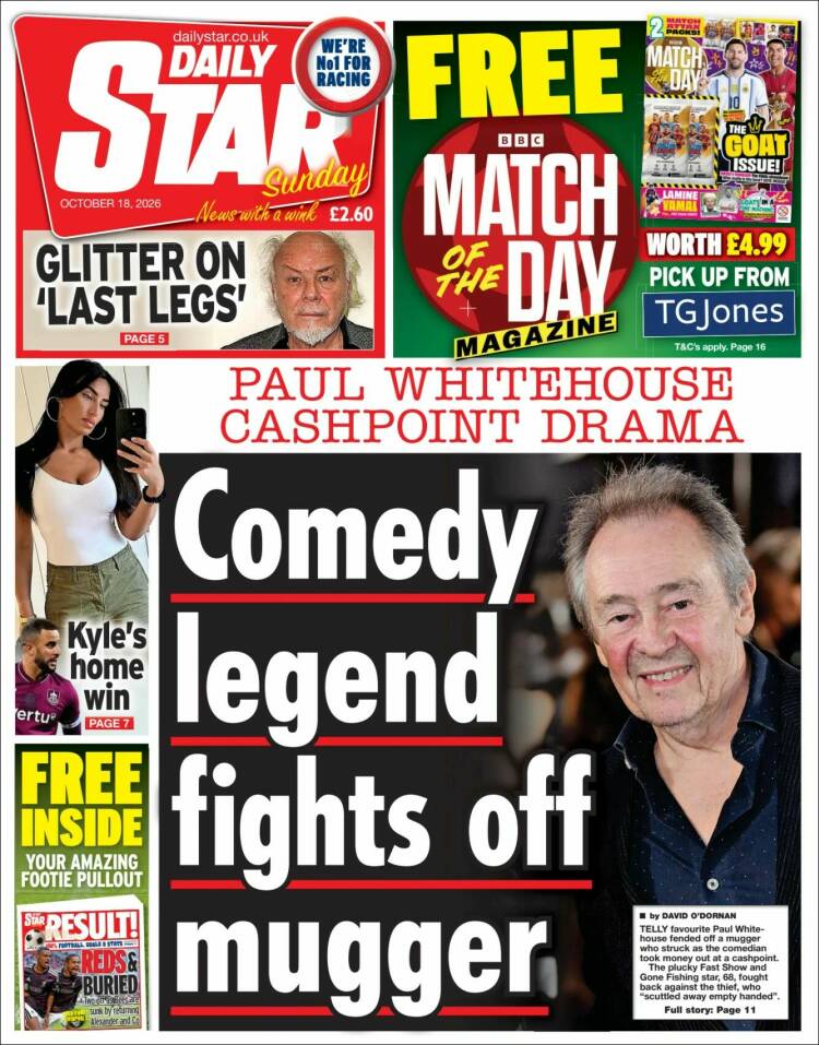 Portada de Daily Star (Reino Unido)