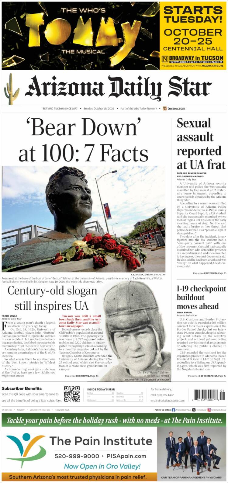 Portada de Arizona Daily Star (USA)