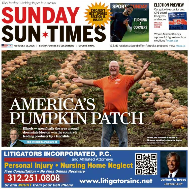 Portada de Chicago Sun-Times (USA)