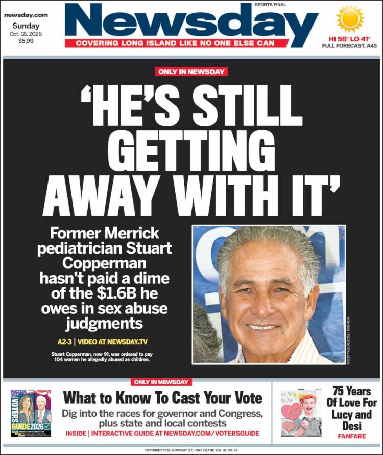 Portada de Newsday (USA)
