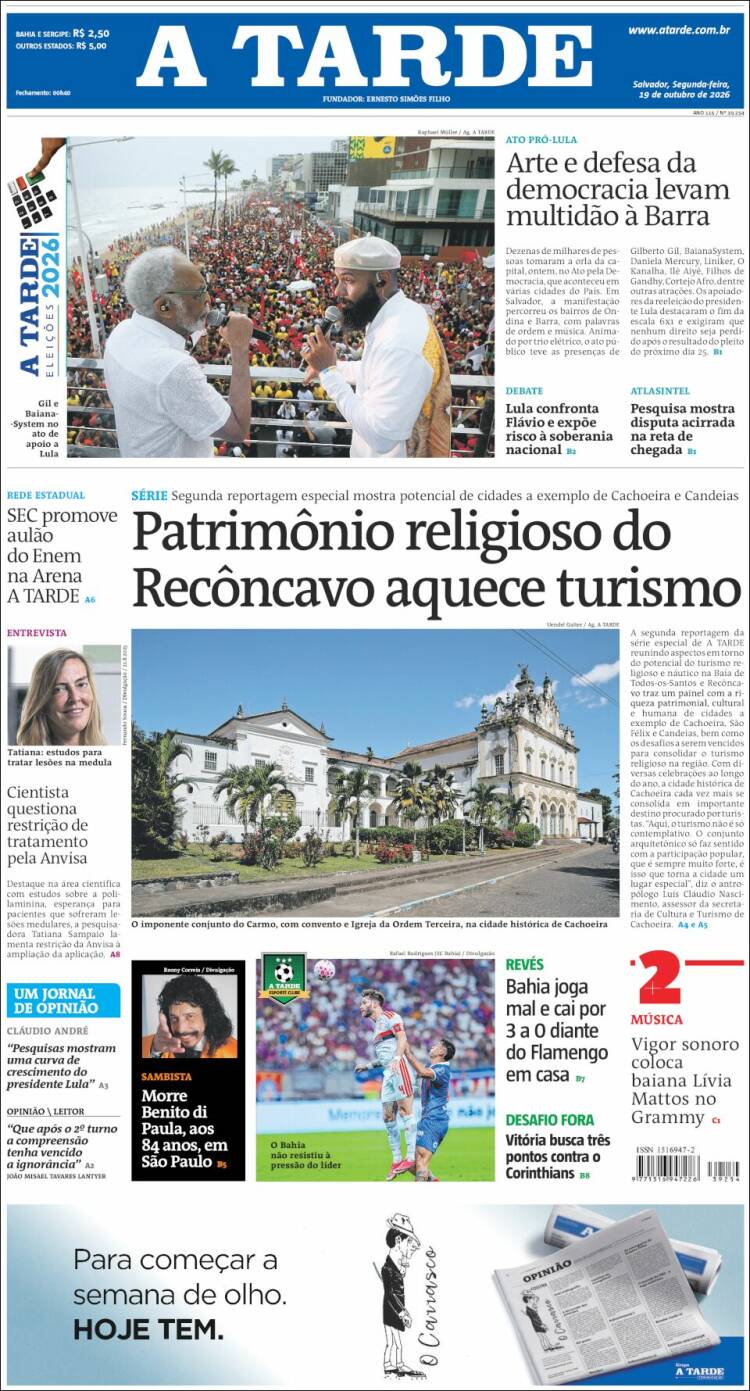Portada de Diário A Tarde (Brasil)