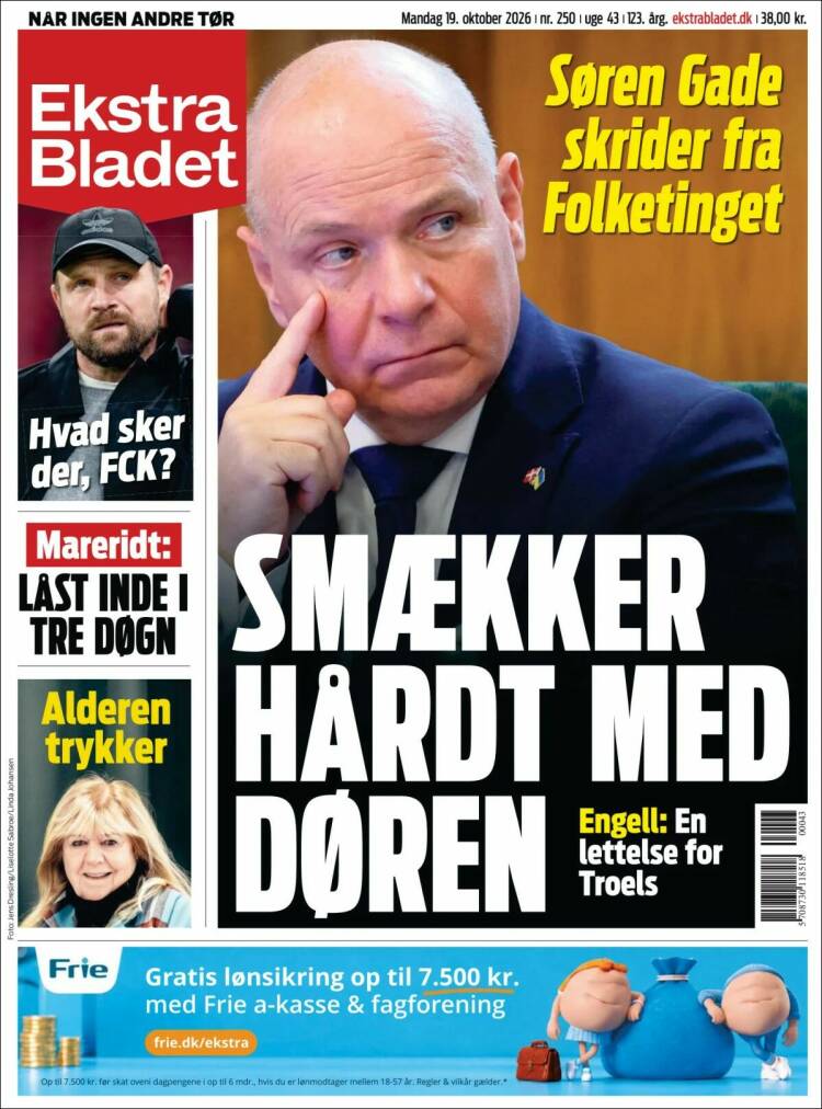 Portada de Ekstra Bladet (Dinamarca)