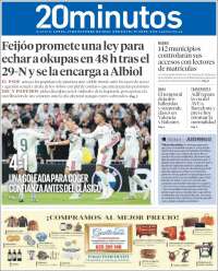 Portada de 20 Minutos - Madrid (Espa&ntilde;a)