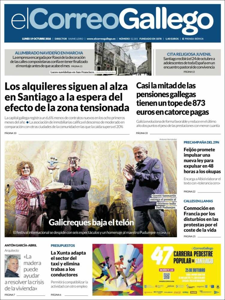 Portada de El Correo Gallego (Espa&ntilde;a)