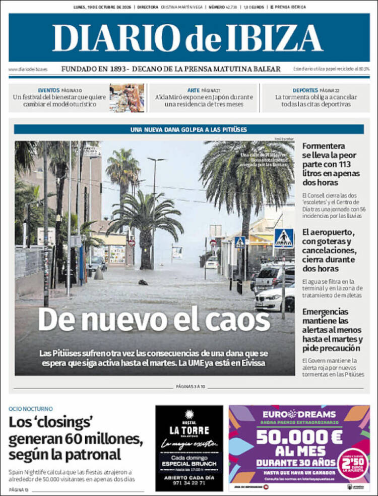 Portada de Diario de Ibiza (Espa&ntilde;a)