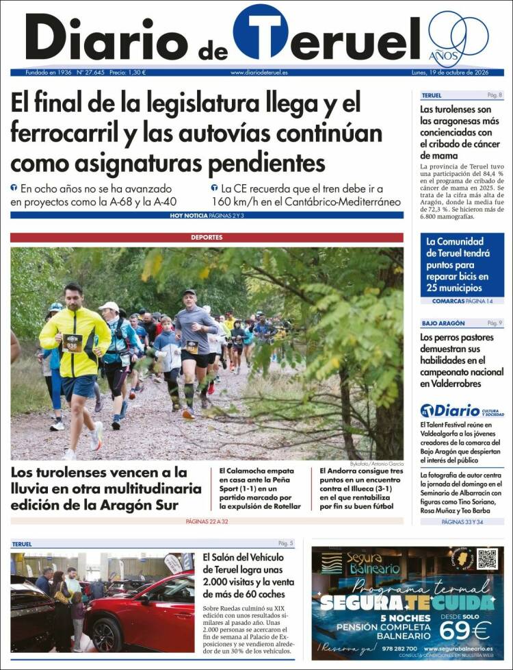 Portada de Diario de Teruel (Espa&ntilde;a)