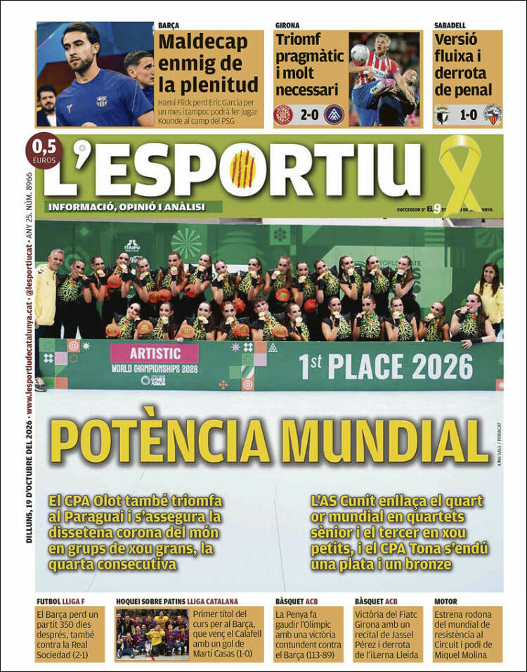 Portada de L'Esportiu (Espa&ntilde;a)