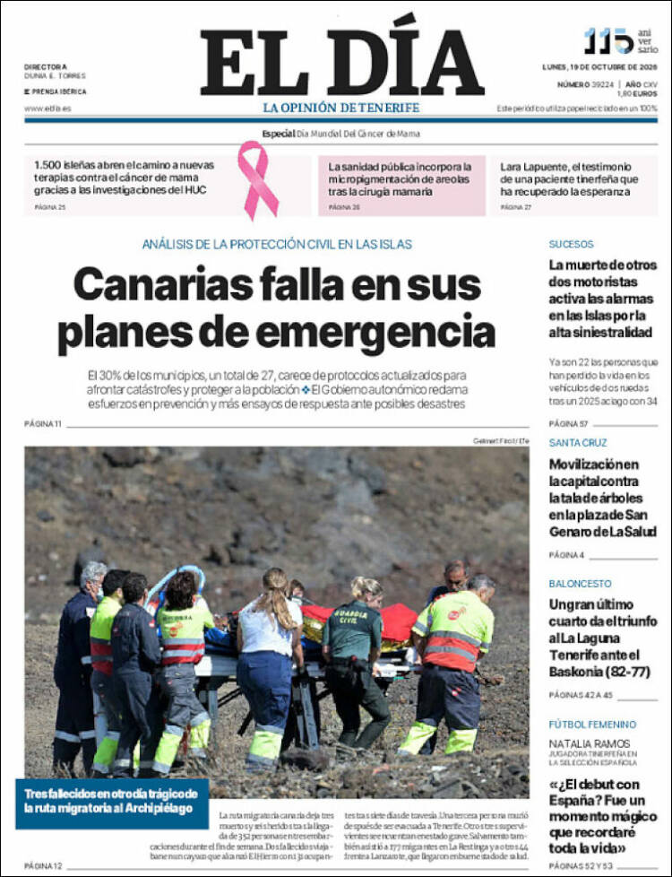 Portada de El Día (Espa&ntilde;a)