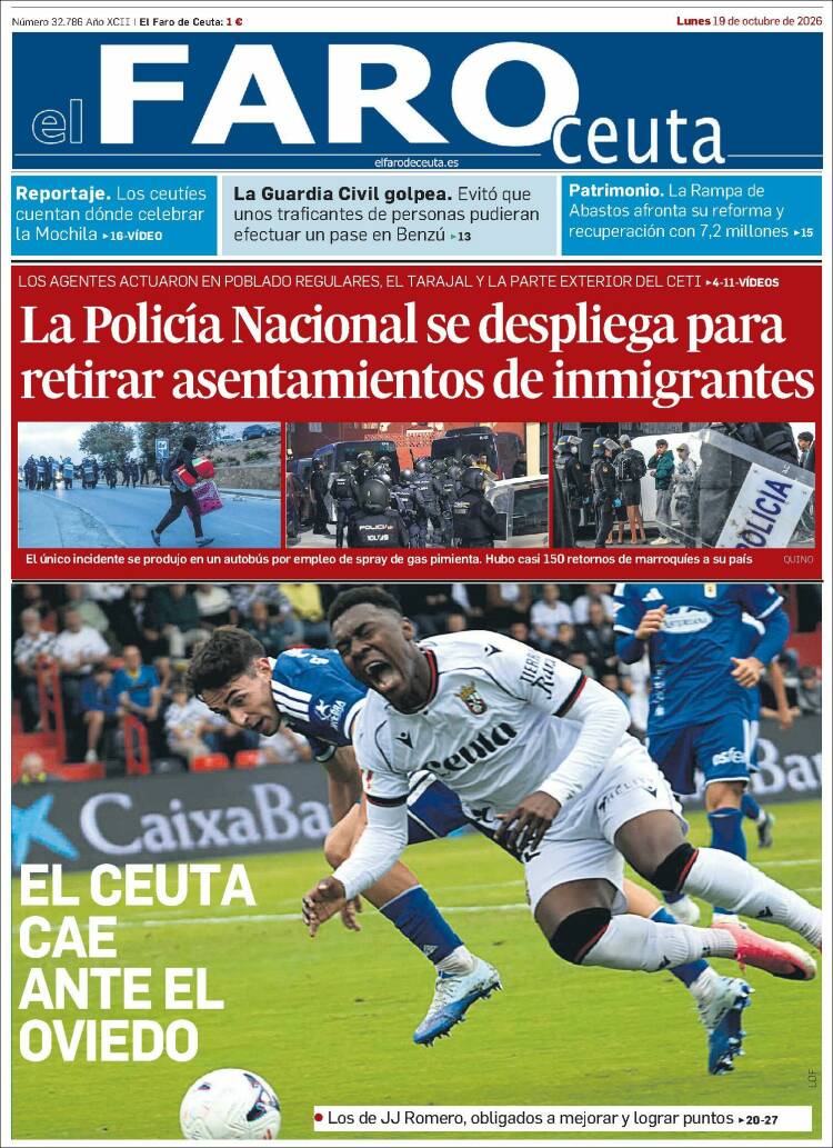 Portada de El Faro de Ceuta (Espa&ntilde;a)