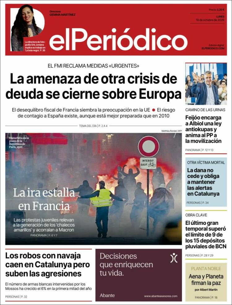 Portada de El Periódico (Espa&ntilde;a)