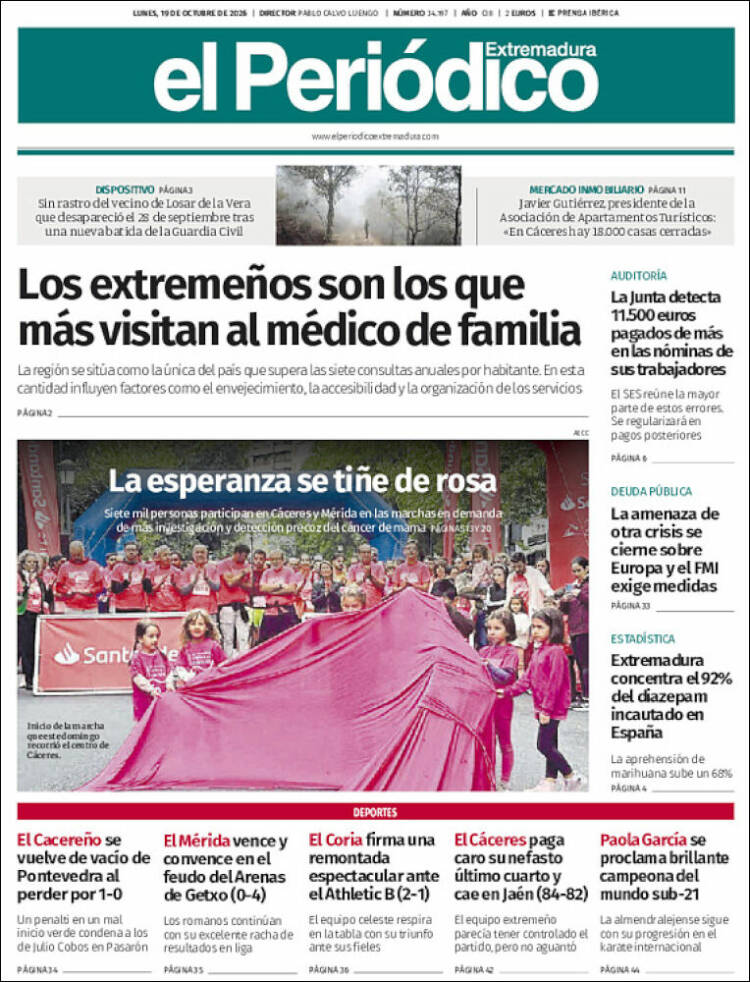Portada de El Periódico de Extremadura (Espa&ntilde;a)