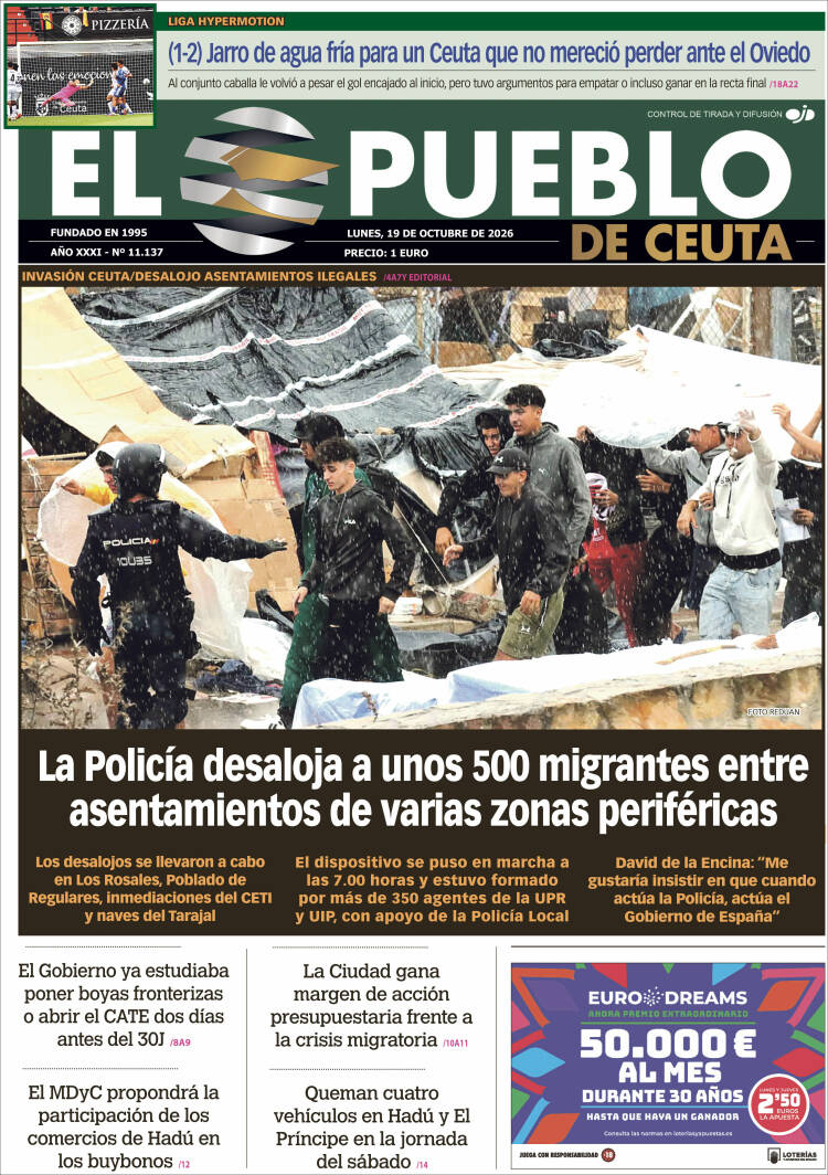 Portada de El Pueblo de Ceuta (Espa&ntilde;a)