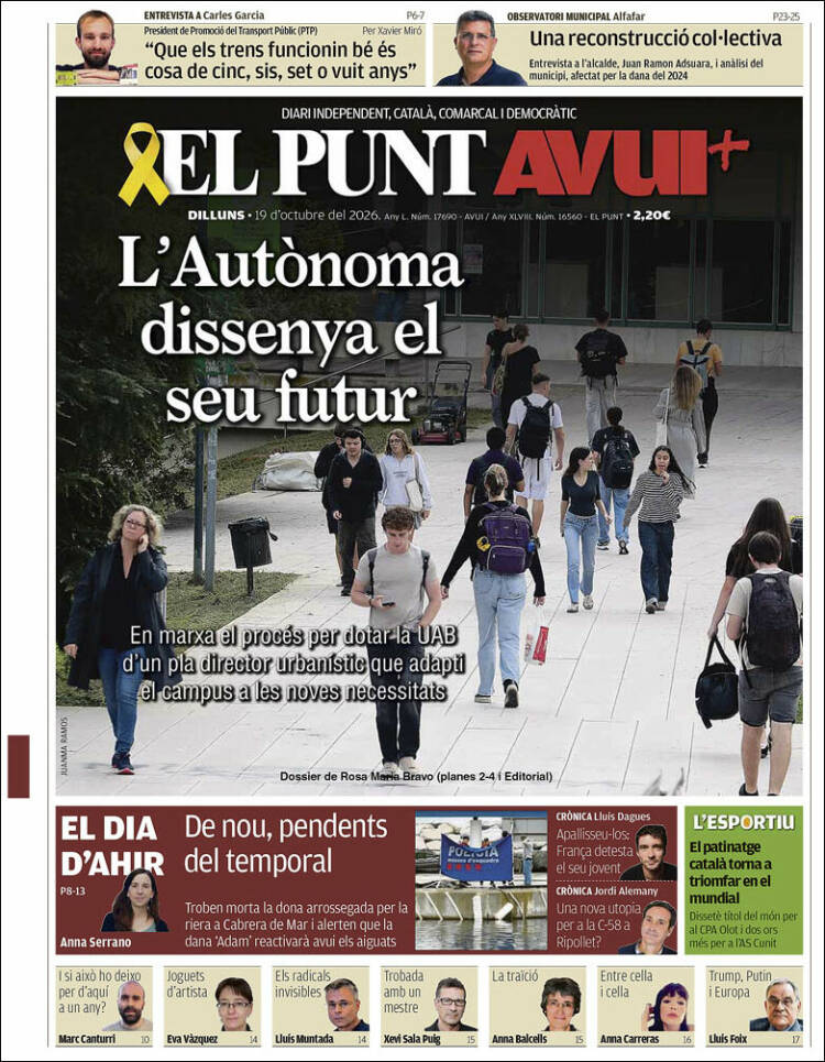 Portada de El Punt Avui (Espa&ntilde;a)