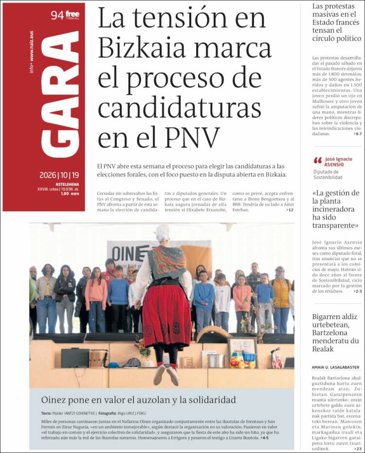 Portada de Gara (Espa&ntilde;a)