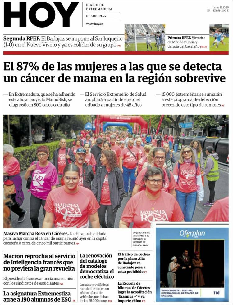 Portada de Hoy - Caceres (Espa&ntilde;a)
