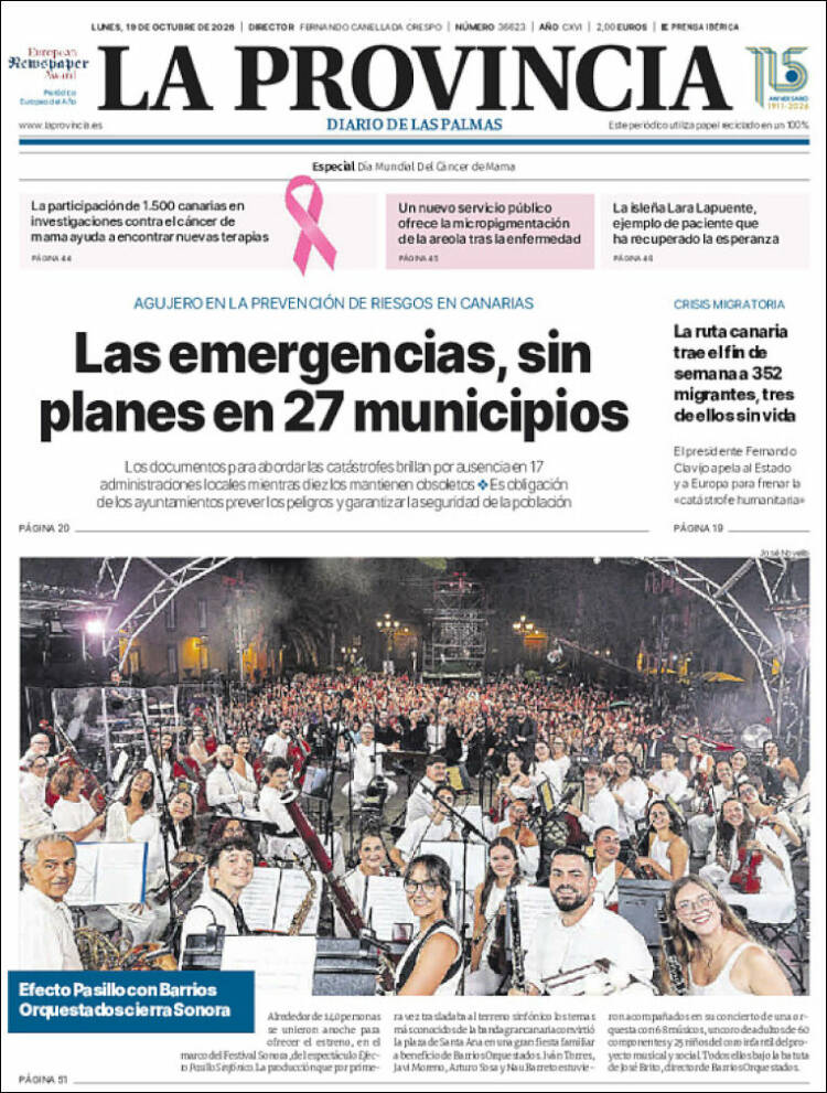 Portada de La Provincia (Espa&ntilde;a)