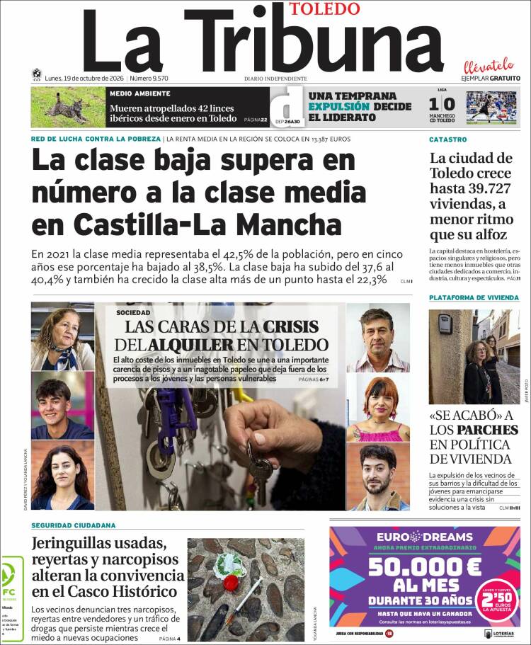 Portada de La Tribuna de Toledo (Espa&ntilde;a)
