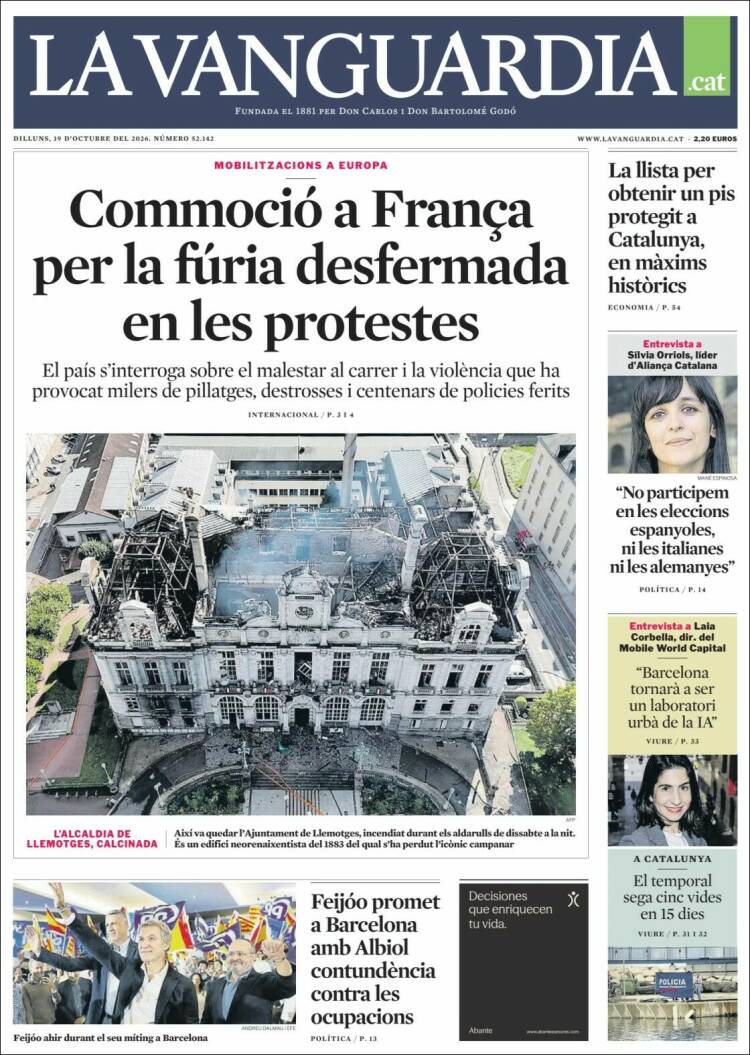 Portada de La Vanguardia (Espa&ntilde;a)