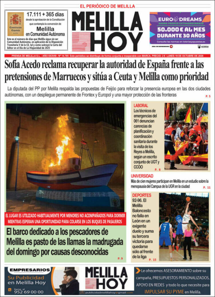 Portada de Melilla Hoy (Espa&ntilde;a)