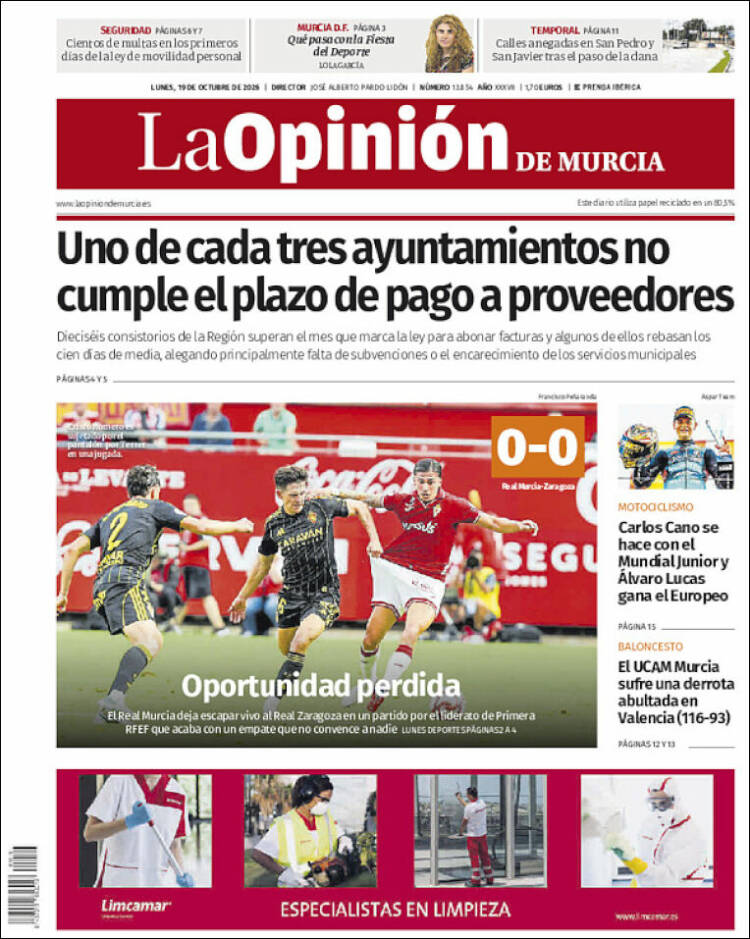 Portada de La Opinión de Murcia (Espa&ntilde;a)
