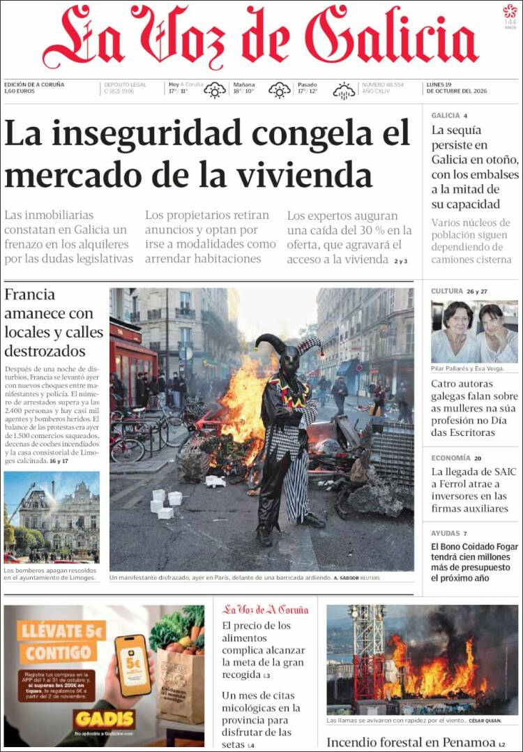 Portada de La Voz de Galicia (Espa&ntilde;a)