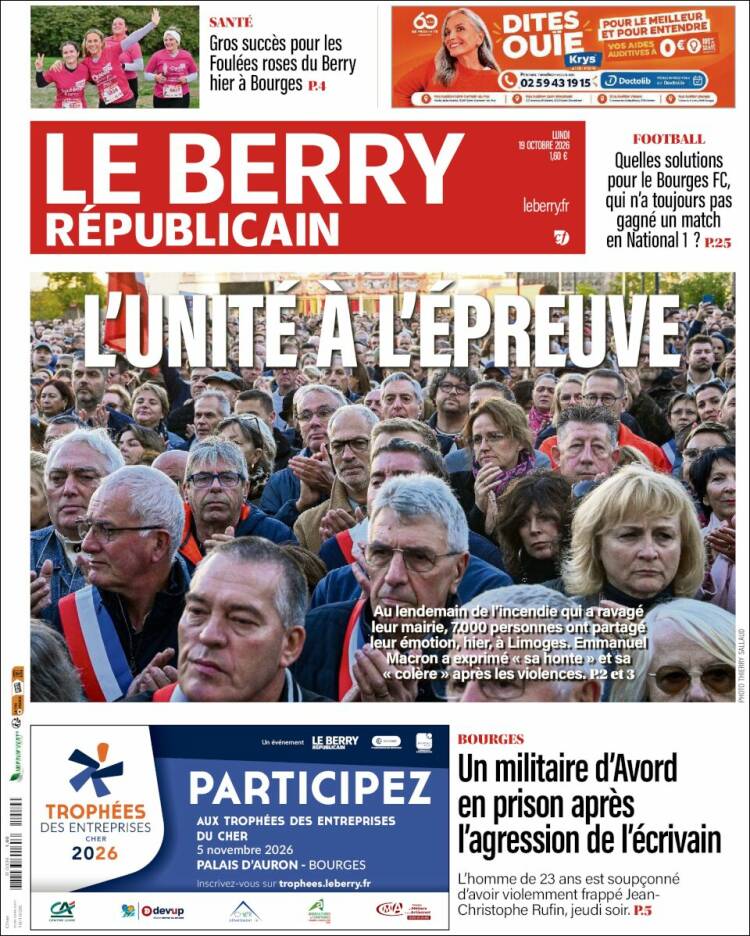 Portada de Berry Republicain (Francia)