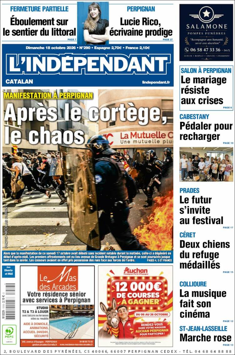 Portada de Le Indépendant (Francia)
