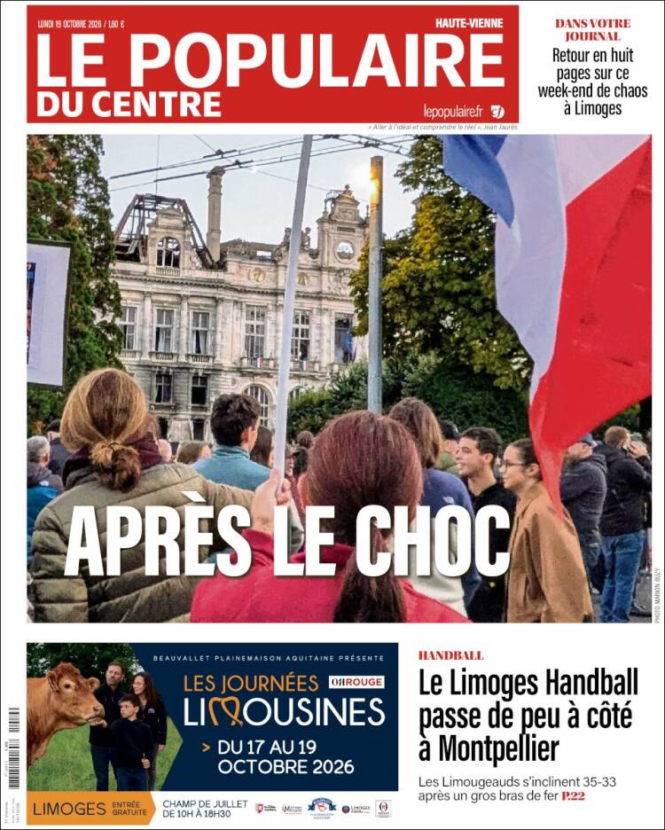 Portada de Le Populaire du Centre (Francia)