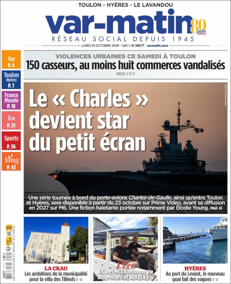 Portada de Var-Matin (France)