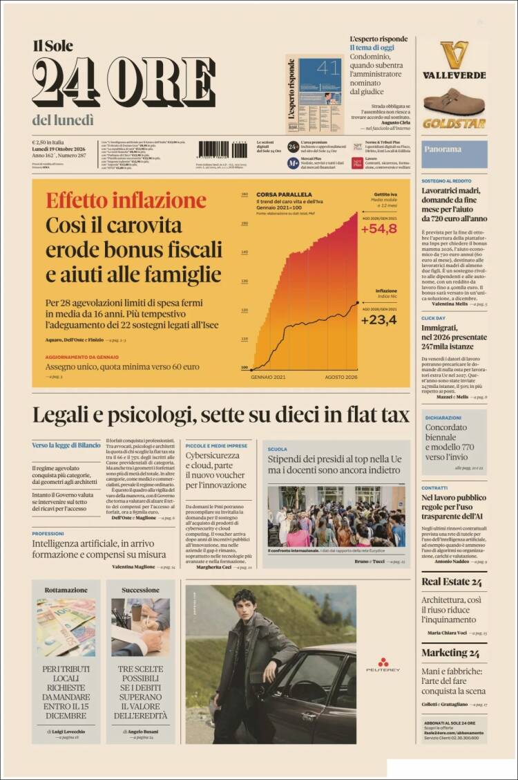Portada de Il Sole 24 ORE (Italia)