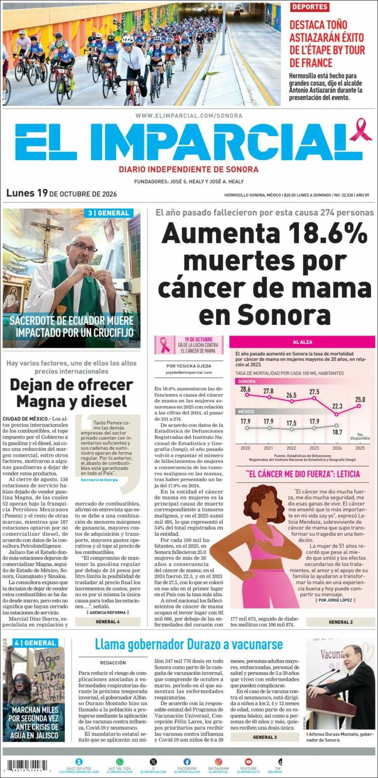 Portada de El Imparcial (M&eacute;xico)