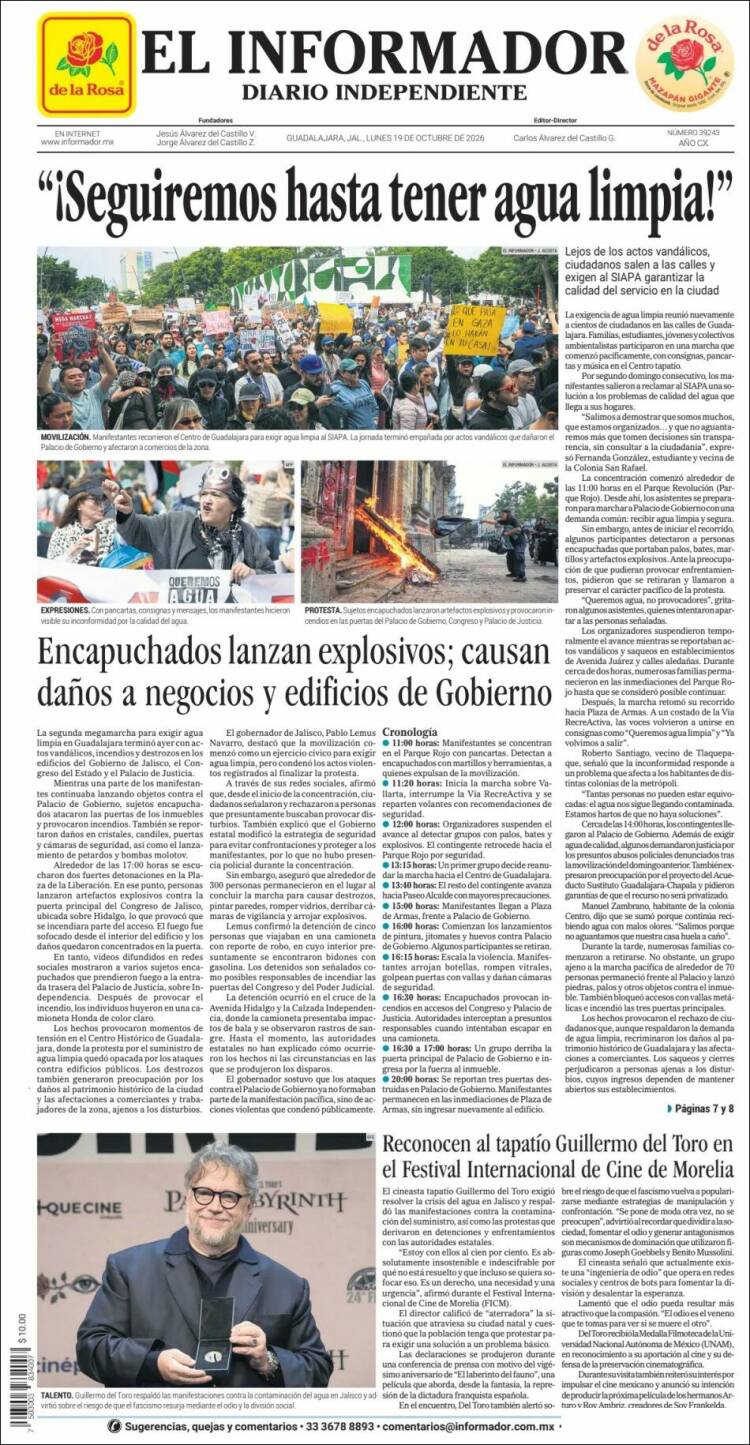 Portada de El Informador (M&eacute;xico)