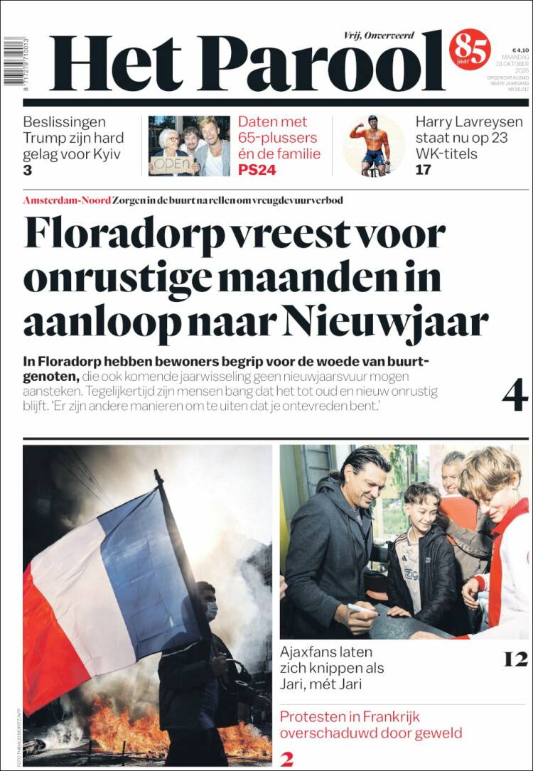 Portada de Het Parool (Pa&iacute;ses Bajos)