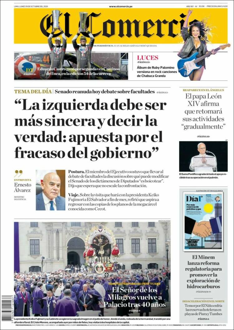 Portada de El Comercio (Peru)
