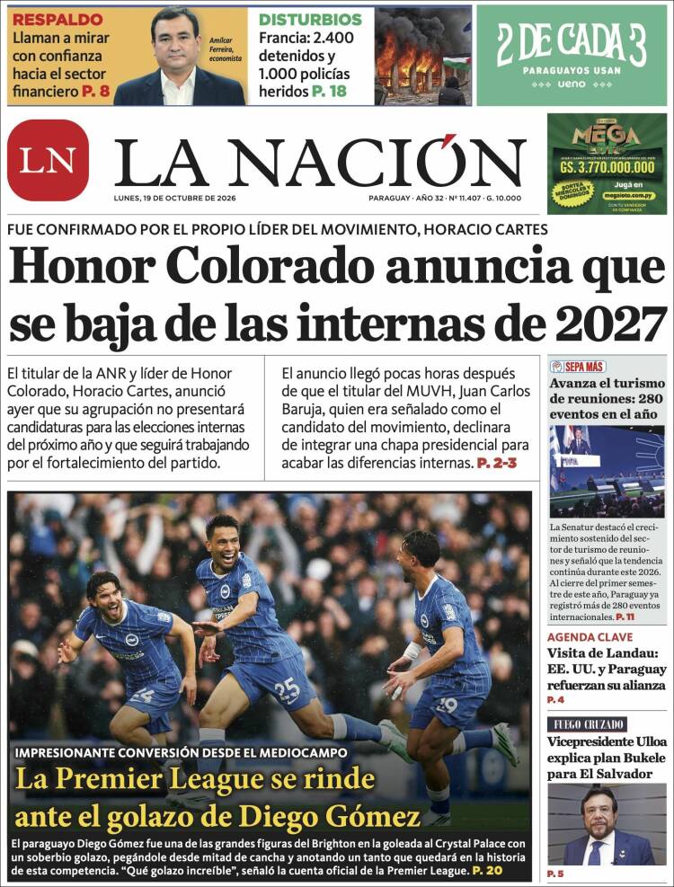 Portada de La Nación (Paraguay)
